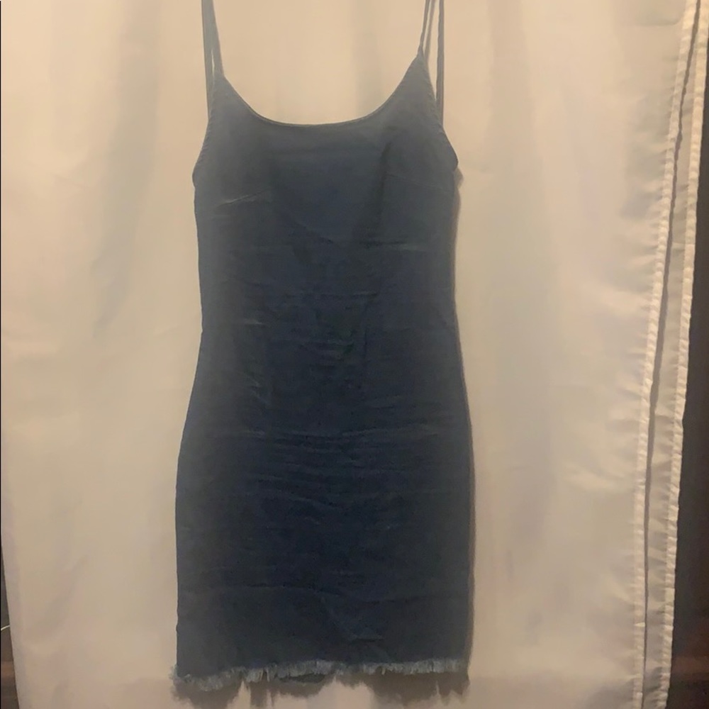 Blue jean body con dress